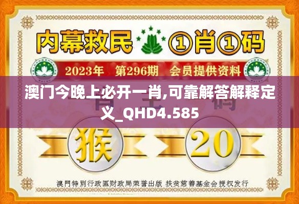 澳門今晚上必開(kāi)一肖,可靠解答解釋定義_QHD4.585