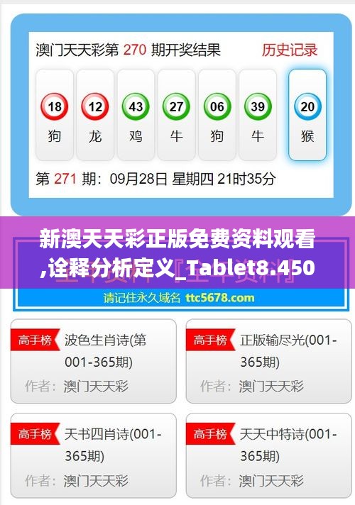 新澳天天彩正版免費資料觀看,詮釋分析定義_Tablet8.450