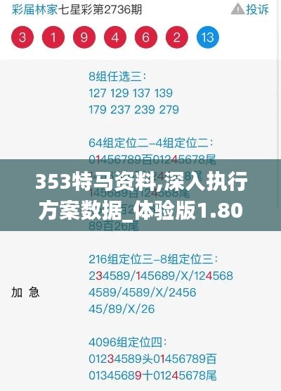 353特馬資料,深入執(zhí)行方案數(shù)據(jù)_體驗版1.800