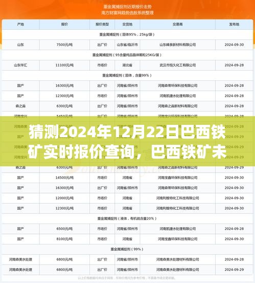 2024年12月22日巴西鐵礦實(shí)時(shí)報(bào)價(jià)預(yù)測(cè)與展望，未來走勢(shì)及市場(chǎng)分析