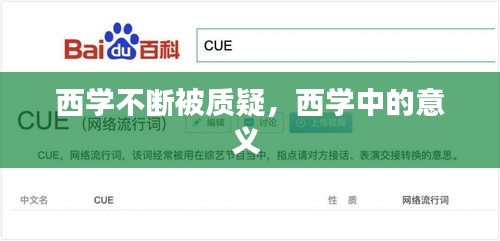 西學(xué)不斷被質(zhì)疑，西學(xué)中的意義 
