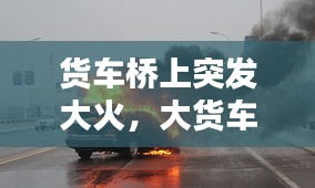 貨車橋上突發(fā)大火，大貨車起火,司機冒著生命 