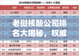 老撾核酸公司排名大揭秘，權(quán)威榜單揭曉，這些公司領(lǐng)跑行業(yè)！