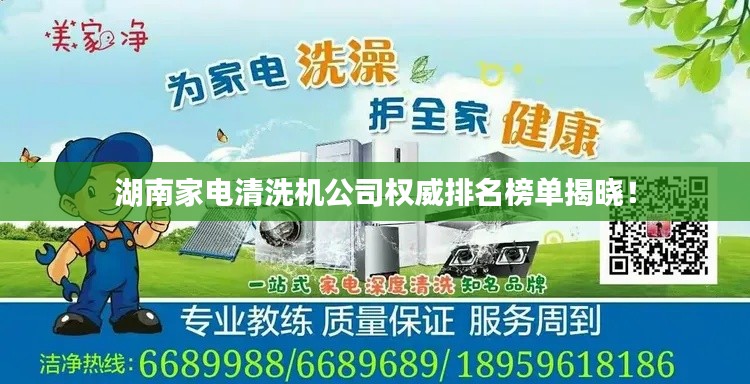 湖南家電清洗機公司權(quán)威排名榜單揭曉！